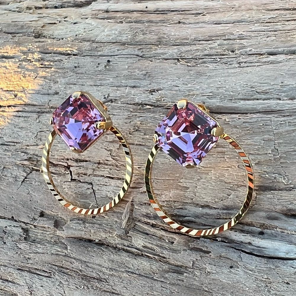 Handcrafted Earrings with Swarovski Crystal - Picture 3 of 6